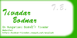 tivadar bodnar business card